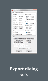 Export dialog data