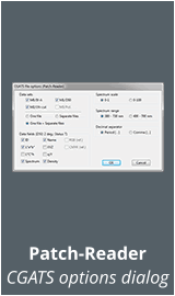 Patch-Reader CGATS options dialog