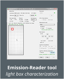 Emission-Reader tool light box characterization